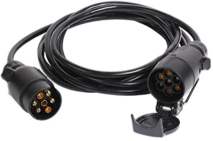 Feuunly Anhänger Verlängerungskabel 7 Polig 3,5 Meter, 12V Anhänger Kabel Verlängerung 7 Polig, Anhängerkabel Mit Anhänger Stecker Steckdose 7 Polig, Für KFZ PKW Traktor RV Anhänger Kabel (3,5 Meter)