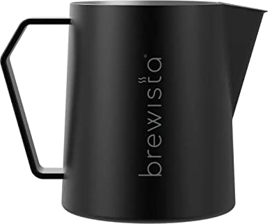 Brewista Precision Milk Frothing Pitcher, Steaming Jug, Coffee, Espresso Machine Accessories for Barista, Latte Art, Cappuccino, Stainless Steel Cup, 24 oz/720 ml, Matte Black