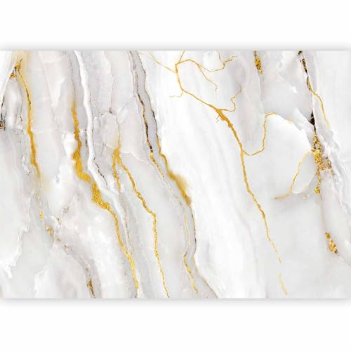 murando PREMIUM Fotomurales Piedras 150x105 cm Papel pintado | tejido no tejido Decoración de Pared decorativos Murales moderna de Diseno Fotográfico Marmol Abstracto 3D Efecto Blanco