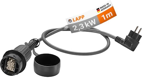 LAPP MOBILITY - Adattatore di Ricarica Universale con Contatto di Protezione, 2,3 kW/10 A, Adatto per Veicoli elettrici Plug-in Ibrido (PHEV), Colore: Nero