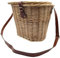 Virsus Cesta in Vimini con Tracolla per Funghi, misura 31x27x28cm, cestino con coperchio, tracolla in pelle regolabile, per picnic e raccolta tartufi, castagne, frutti di bosco -1815