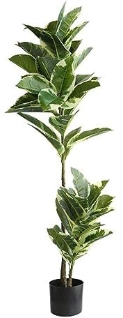 NTIYOU Fake Tree Nordic Greenery Plant Artificial Tree Plant Rubber Tree Indoor Bonsai Fake Trees Green Plant Home Office Decoration Home Plants (Size : 130cm)