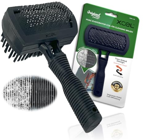 XCEL AC Coil Cleaning Brush & Fin Cleaner Comb – Double-Sided Air Conditioner Coil Brush for Evaporator & Condenser, Stainless Steel Pins, Safe for AC Fins, Heavy Duty HVAC Coil Cleaner Tool