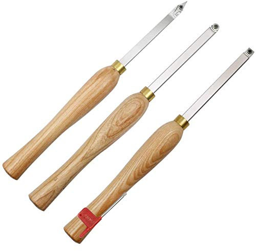 Tamaño de Herramienta de torneado de Madera de carburo, para bolígrafos de torneado o proyectos de torneado de tamaño pequeño a Mediano, Juego de 3 Piezas