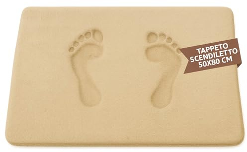 Sonit – Alfombra moderna de 50 x 80 cm – Alfombra para dormitorio y salón – Alfombra absorbente y antideslizante – Alfombra suave beige