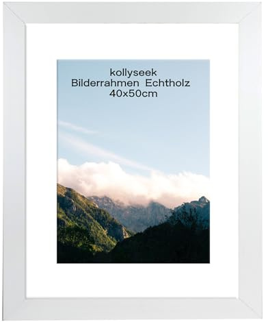 kollyseek Bilderrahmen 40x50cm Weiß Fotorahmen mit Acrylglas Picture frame Posterrahmen (40x50cm,Weiß)