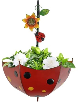 Jardinera de pared - Jardinera de metal, maceta decorativa en forma de | paraguas | Maceta colgante en la pared, soporte para paraguas, decoración de pared para jardinera