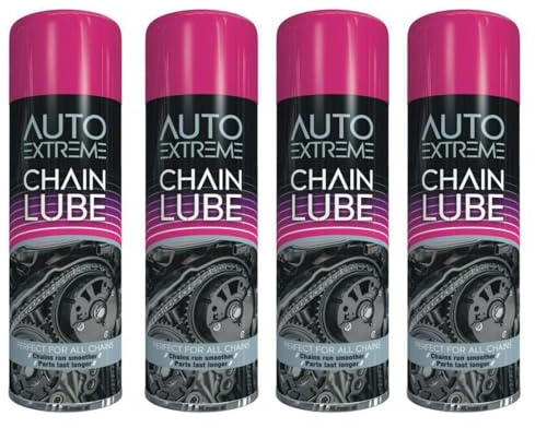 DIOXSTAR Chain Lube Spray Paint, Chain Cleaner, Long-Lasting Effect, Bike Chain Oil, Lubricate Oil Fluids for Motorbikes, Bikes, Bicycles, For All Chains, 250ml (4 PCS)