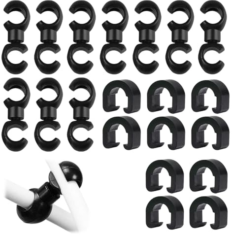 Bike Cable Clasps, 10 PCS S-Hook Clips Bike Brake Cable Clips, 10 PCS Bicycle Cable C-Clips für Bremsleitungen Mtb Bike Road Bicycle (Black)
