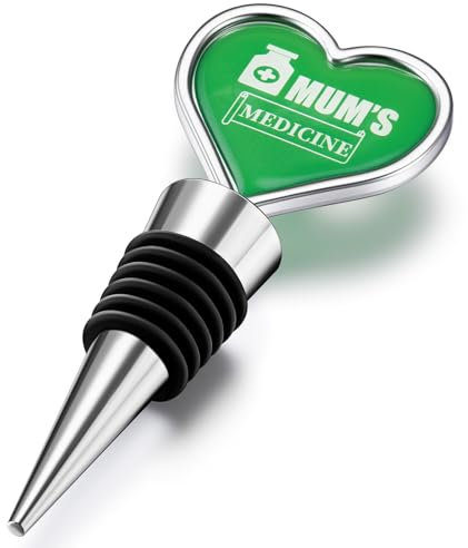 Geiserailie Geschenke für Mama von Tochter und Sohn Neuartiger Weinflaschenverschluss Korken Lustiges Originelles Geschenk zum Muttertag Geburtstag Weihnachten(Herzförmiger Stil)