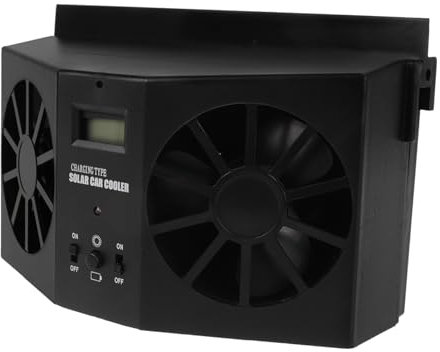 PRETYZOOM Solar Car Exhaust Fan Double Outlets for Window Cooling Solar Powered Vehicle Ventilation Fan for Car Supply and Air Circulation