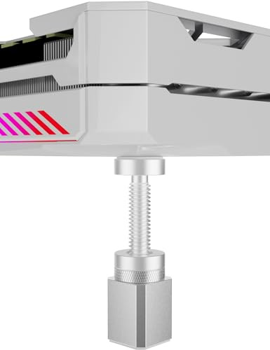 upHere Aluminium GPU Halterung mit Magnet und Anti Rutsch Pads,Grafikkarten Halterung,Vertical GPU Mount,Höhenverstellbare,Grafikkartenbasis,GPU Stütze Silber,S(28mm-50mm),GH50S