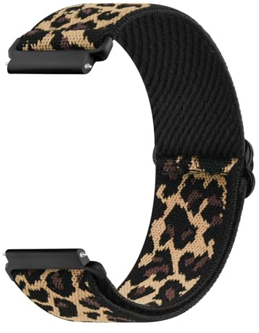 Nylon Sports Strap for Huawei/Galaxy/Ticwatch Smartwatches, 22mm, Compatible with Watch 3/3 Pro/GT2 Pro/GT2e/GT2/GT 46mm/Galaxy Watch 3 45mm/46mm/Gear S3/Ticwatch Pro 3 (Leopard)