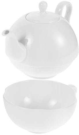 Zerodeko 1 Set Teiera e Tazza Porcellana Osso Teiera per Infusi e tè Kettle Decorativa per Cucina e Design Inglese Classico per tè e Completo