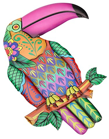 VINTORKY Eisen Vogel Wandanhänger 3d Vogelornament Wanddeko für Innen Außen Terrasse Schlafzimmer