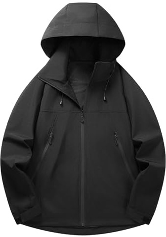 Mrat Mens Lightweight Waterproof Jacket Hooded Breathable Raincoat Shell for Outdoor Casual Lightweight Coats Windbreaker Jacket with Zip Pocket Golf Mountain Hiking Rain Jackets Travel Cycling Sports
