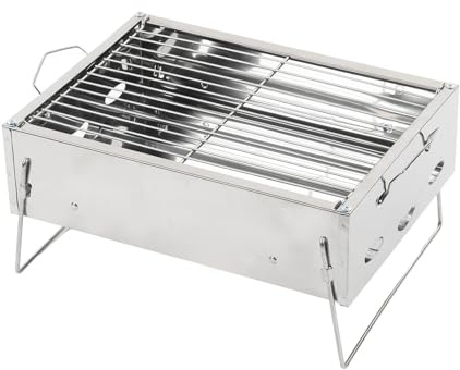 ESESE Griglia a Carbone Portatile Pieghevole, griglia for Barbecue compatta in Acciaio Inossidabile for Campeggio all'aperto, Barbecue da Picnic in Giardino, Mini griglia for Barbecue con Custodia