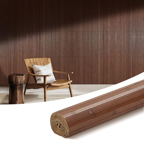 OUZUGIE 1 Pack 96x24 Inch Natural Bamboo Wall Panel
