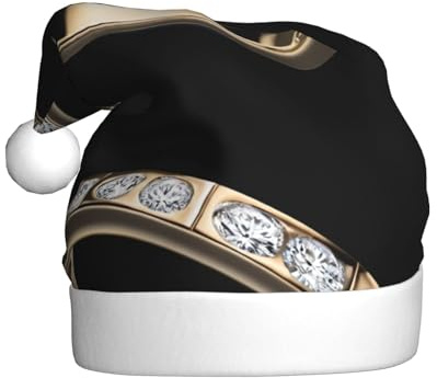 WHJSHOP Weihnachtsmütze mit Diamantring für Erwachsene, macht es zu einem lustigen und langlebigen Geschenk für Männer und Frauen