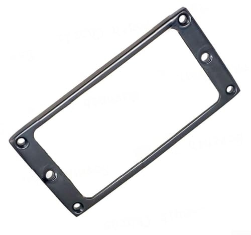 Humbucker-Tonabnehmer-Surround-Rahmen, 92 x 46 mm, mit Befestigungsring für E-Gitarre, Bass, Metalllegierung, Stahl, Tonabnehmerabdeckung, Schwarz, 2 Stück