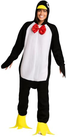 Partyxclusive Pinguin-Kostüm, Pinguinanzug, Tierkostüm, Penguin-Onesie, Unisex Tierkostüm für Herren und Damen, Junggesellenabschied, Karneval, Unisex – Größe M/L oder XL (M/L)