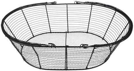 CLISPEED Panier Métallique en Fil de Fer Noir avec Poignée – Panier à Fruits et Légumes Multifonctionnel Corbeille de Rangement Cuisine Légère et Robuste pour Snacks et Organisation du