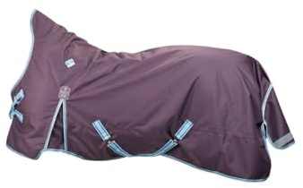 4Horses Winterdecke Davos Highneck 100 g, robuste Pferdedecke mit Ripstop-Material, Wassersäule, Fleece-Innenfutter und Reflexdetails