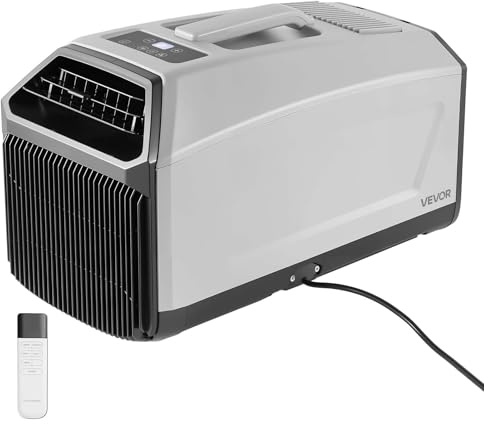 VEVOR Condizionatore Portatile da Campeggio 3340 BTU, Climatizzatore per Tenda e Camper, con Telecomando, Controllo Touch e Tubo Flessibile, Temperatura Regolabile 16-32℃, Portata d’Aria 150 m³/h