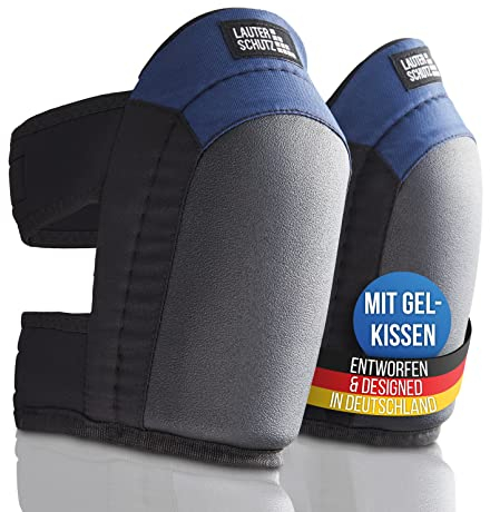 LAUTER SCHUTZ LauterSchutz® Profi Gel-Knieschoner für Boden- & Fliesenleger [Anti-Rutsch Beschichtung, bequemer Doppelverschluss] - Handwerker und Heimwerker - Deutscher Hersteller - (Blau, ORIGINAL)