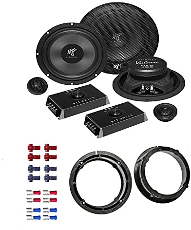 Hifonics VX 6.2C Lautsprecher mit Einbauset passend für VW Volkswagen Golf IV 1997-2003 Türen vorne/hinten 400 Watt 165mm 2 Wege Kompo