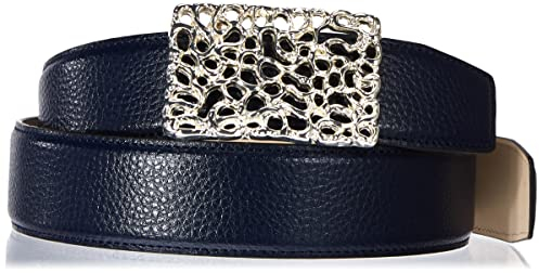 Anthoni Crown Damen Ledergürtel Gürtel, Dunkelblau, 90