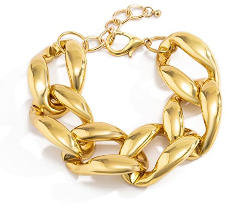 Bishilin Fußkettchen Boho, Fußkette Damen Gold Dick Kette Fußkettchen Charm Fußkette Urlaub 28CM