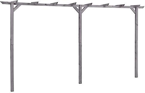 vidaXL Kiefernholz Imprägniert Garten Pergola Gartenlaube Rosenbogen Rankhilfe Holzbogen Spalier Holzpergola Torbogen Grau 400x40x205cm