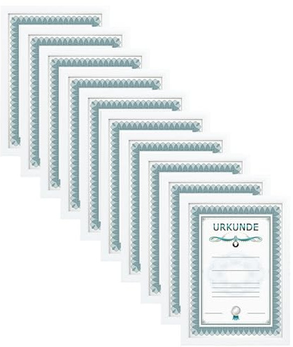 IDEAL TREND 2er 3er 5er 10er Pack Dokument Bilderrahmen 21x29,7 DIN A4 Urkunde Foto Rahmen: Farbe: 10er Pack Weiß