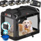 CADOCA® Hundebox XXXL 101x70x70cm faltbar atmungsaktiv robust Hundetransportbox Transporttasche Haustiertransportbox Hundetragetasche Anthrazit