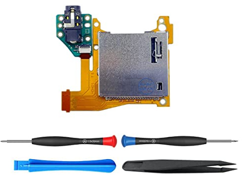 ElecGear Game Card Reader Replacement for Nintendo Switch LITE HDH-001, Game Card Adapter Slot PCB Module with Headphone Jack, Repair Part Tool Kit Included