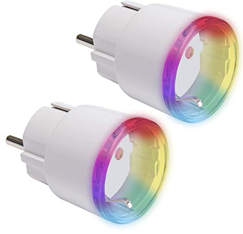 Shelly Plus Plug S Paquete doble Blanco | Próxima Generación Enchufe Inalámbrico Con Medición De Consumo | Automatización De Hogar | iOS Android App | No Hub Requerido | Indicación LED De Multicolor