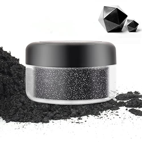 Glitter Commestibili - 10g Glitter Commestibili, Polvere Metallizzata Alimentare Polvere Lucente per Decorazioni Torte, Bevande, Drinks, Champagne, Fondant, Caramelle, Cioccolatini, Panna (Nero)