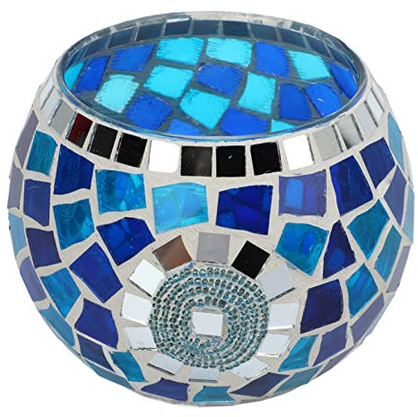 Portavelas Tealight, Estilo Europeo, Tema Del Océano Azul, Portavelas De Vidrio Con Luz Reflejada Verde Azul Para Aromaterapia, Decoración De Fiestas, También Se Utiliza Como Jarrón, Portalápices, Dec