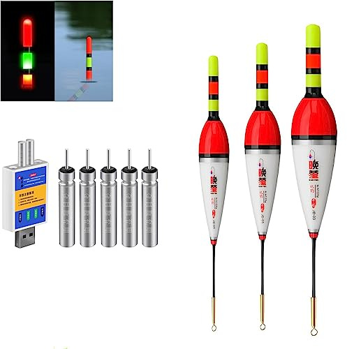 3 Stück Led Posen Angeln Mit Bissanzeiger, Posen Angeln Mit Gravity Sensing Und Basis, Angel Zubehör Zum Tauchgebiet Angeln Am See, Fluss Oder Teich.