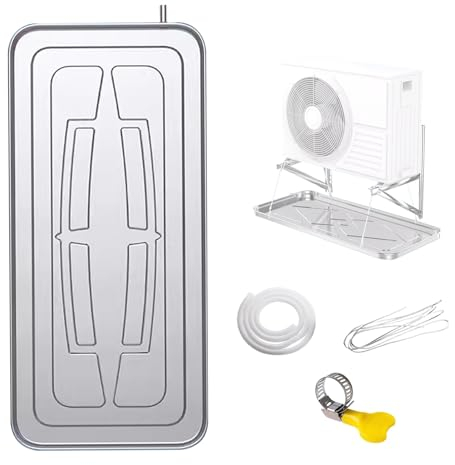Stainless Steel Drain Pan for Air Conditioner Outdoor Unit，Universal Window Air Conditioner Drain Kit,Universal Outdoor Air Conditioner Drip Tray (Color : 3-5P, Size : 3m Water Pipe)