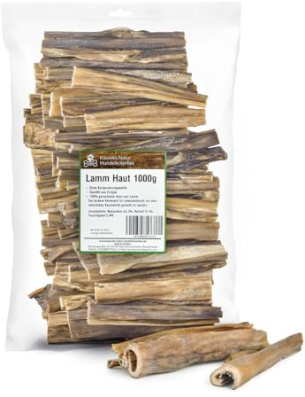 Kaureks Natur, Lammhaut 1 kg, ca.15 cm, wie Lammpansen, Rinderkopfhaut, Pferdekopfhaut