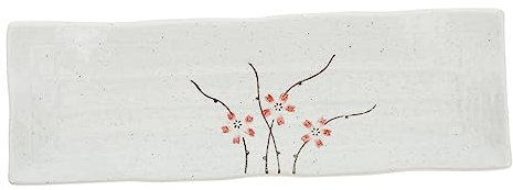 Mikinona Japanese Rectangular Plate Delicate Retro Hand-Painted Design As Vintage Cooking Plate for Sushi Desserts for Household Use As Long Serving Dish