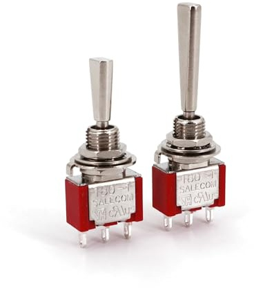 SH T80-T Series Flat Handle 6.35mm Panel Toggle Switch For RC Model Remote Controlller ICXLPMC(T8014AU2 MOM-OFF-MOM)