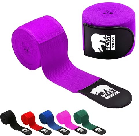 BBGuards Fasce Boxe 5 Metri Semi-Elastiche e con Passante per Il Pollice. Bendaggi Boxe Uomo e Donna (Kick Boxing, Muay Thai, MMA, Arti Marziali, fitboxing). Nastri Boxe Traspiranti