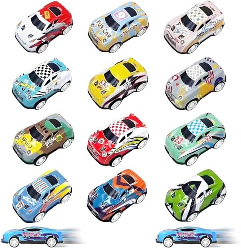 Tcnzdy 10 Stück Spielzeugauto, Robust Mit Rückprallfunktion - Cool und Atemberaubend Bunt für 2-5 Jahre Alte Jungen (Zufallsfarbe)