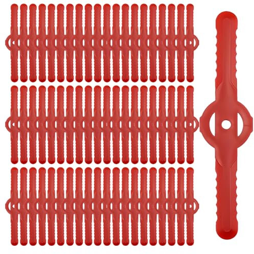 INCAUCA Lot de 60 lames de rechange universelles pour tondeuse à gazon de jardin, tondeuse à gazon sans fil, rouge