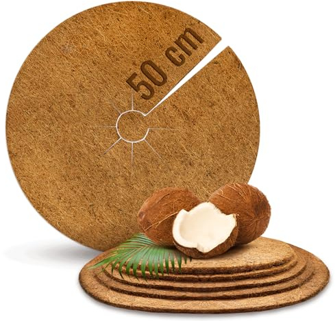 ProFlora® Kokos Mulchscheibe Winterschutz - Biologisch abbaubare Kokosscheibe als Winterschutzmatte für Pflanzen (50 cm, 1 Stück)