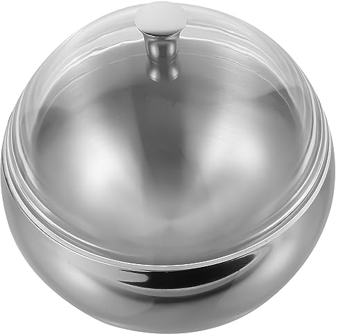 Cabilock Seau à Glace Acier Inoxydable avec Couvercle Transparent Boîte De Rangement pour Glaçons Isolante à Double Paroi Seau Étroit Et Haut pour Bouteilles Et Boissons