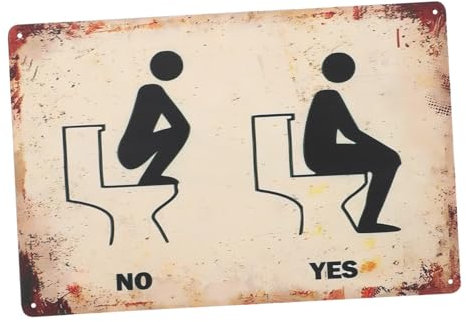 POPETPOP Dekoratives Vintage-Schild Für Waschraum Pflegeleicht Sorgt Für Gemütliche Atmosphäre Im Badezimmer Einfache Installation Für Zuhause Oder Geschäftsräume